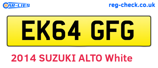 EK64GFG are the vehicle registration plates.