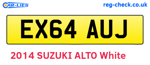 EX64AUJ are the vehicle registration plates.