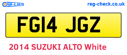 FG14JGZ are the vehicle registration plates.