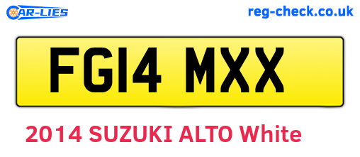 FG14MXX are the vehicle registration plates.