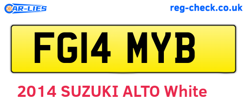 FG14MYB are the vehicle registration plates.