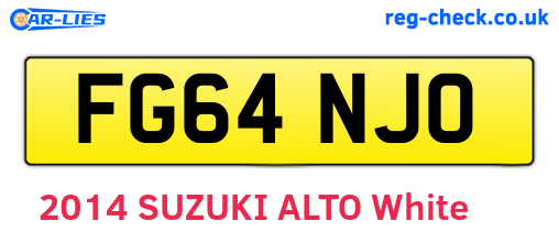 FG64NJO are the vehicle registration plates.