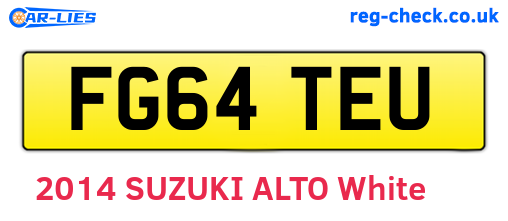 FG64TEU are the vehicle registration plates.