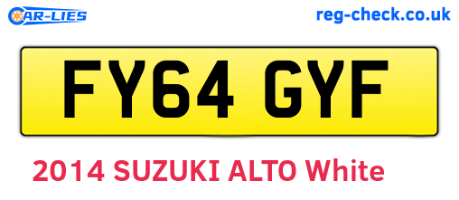 FY64GYF are the vehicle registration plates.