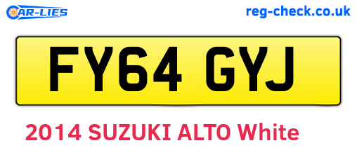 FY64GYJ are the vehicle registration plates.