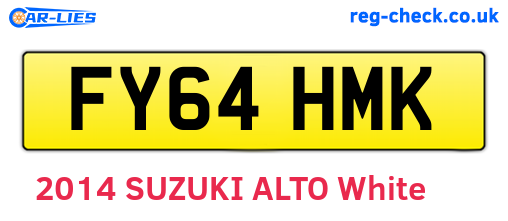 FY64HMK are the vehicle registration plates.