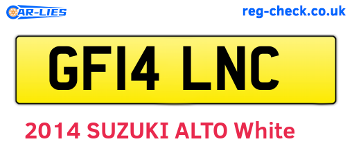 GF14LNC are the vehicle registration plates.
