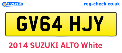 GV64HJY are the vehicle registration plates.
