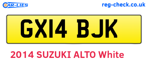 GX14BJK are the vehicle registration plates.