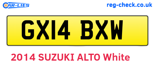 GX14BXW are the vehicle registration plates.