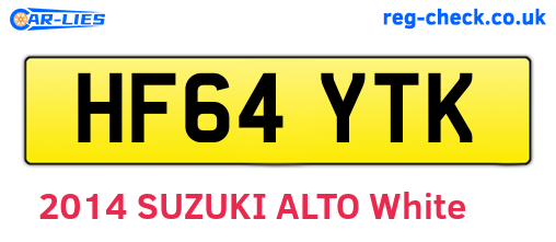 HF64YTK are the vehicle registration plates.
