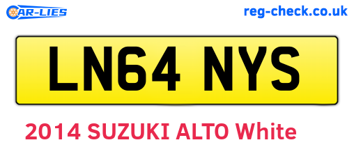 LN64NYS are the vehicle registration plates.