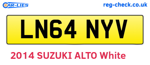 LN64NYV are the vehicle registration plates.
