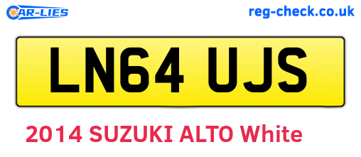 LN64UJS are the vehicle registration plates.