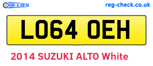 LO64OEH are the vehicle registration plates.