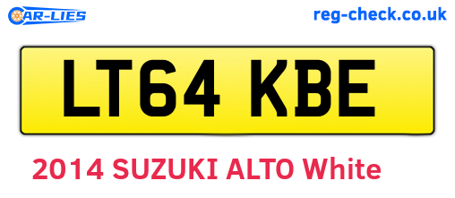 LT64KBE are the vehicle registration plates.