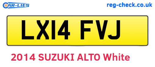 LX14FVJ are the vehicle registration plates.