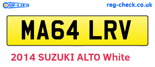MA64LRV are the vehicle registration plates.