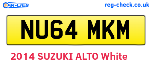 NU64MKM are the vehicle registration plates.