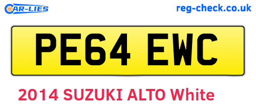 PE64EWC are the vehicle registration plates.