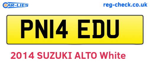 PN14EDU are the vehicle registration plates.