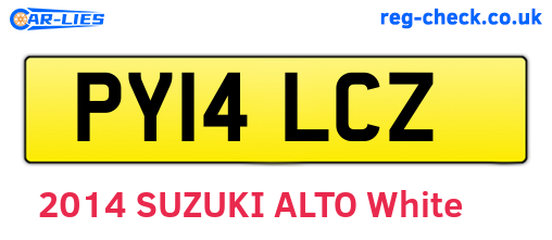 PY14LCZ are the vehicle registration plates.