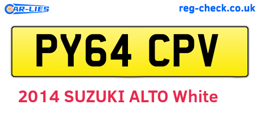 PY64CPV are the vehicle registration plates.