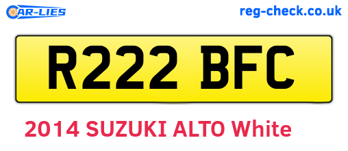 R222BFC are the vehicle registration plates.