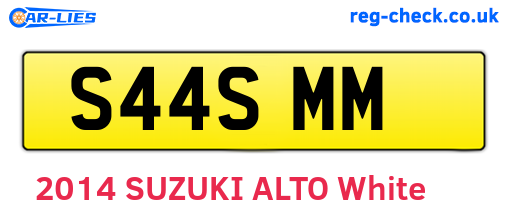 S44SMM are the vehicle registration plates.