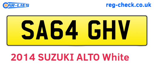 SA64GHV are the vehicle registration plates.