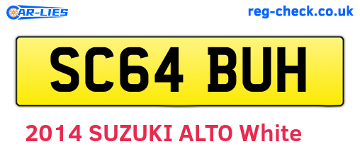 SC64BUH are the vehicle registration plates.