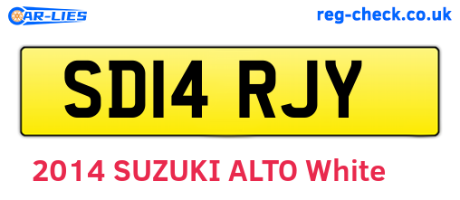 SD14RJY are the vehicle registration plates.