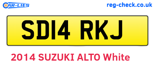 SD14RKJ are the vehicle registration plates.