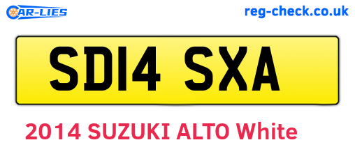 SD14SXA are the vehicle registration plates.