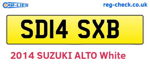 SD14SXB are the vehicle registration plates.