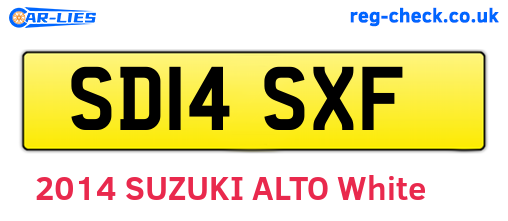 SD14SXF are the vehicle registration plates.