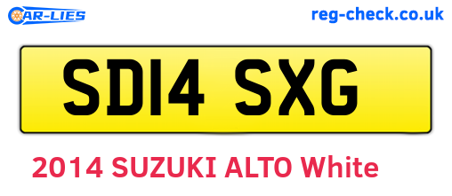 SD14SXG are the vehicle registration plates.