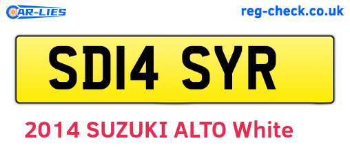 SD14SYR are the vehicle registration plates.