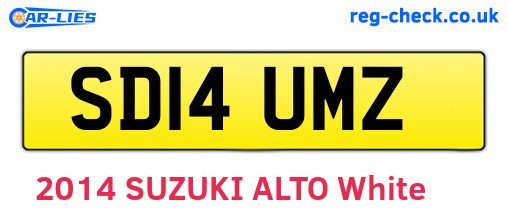 SD14UMZ are the vehicle registration plates.