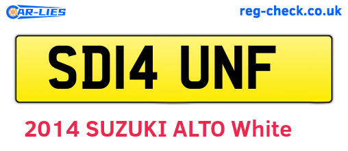 SD14UNF are the vehicle registration plates.