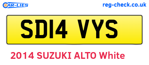SD14VYS are the vehicle registration plates.
