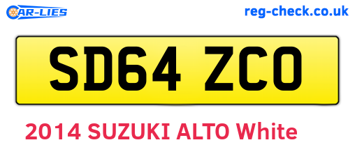 SD64ZCO are the vehicle registration plates.