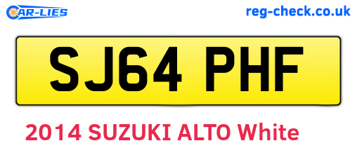 SJ64PHF are the vehicle registration plates.