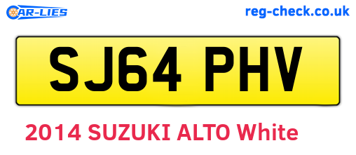 SJ64PHV are the vehicle registration plates.