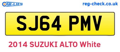 SJ64PMV are the vehicle registration plates.
