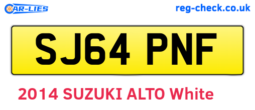 SJ64PNF are the vehicle registration plates.