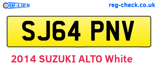 SJ64PNV are the vehicle registration plates.