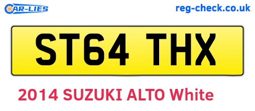 ST64THX are the vehicle registration plates.