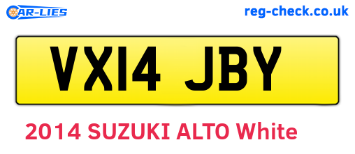 VX14JBY are the vehicle registration plates.