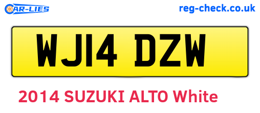 WJ14DZW are the vehicle registration plates.